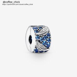 Pandora Curved Feather & Pavé Clip Charm|Pendant